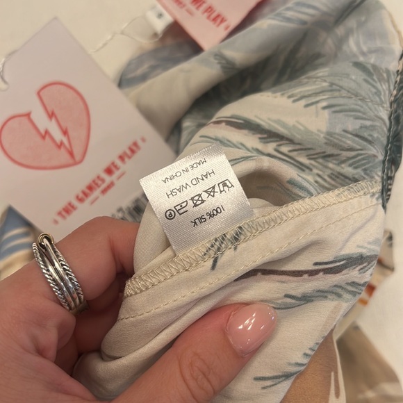 NWT The Games We Play Paradise Silk High Waisted Pants - Picture 7 of 8